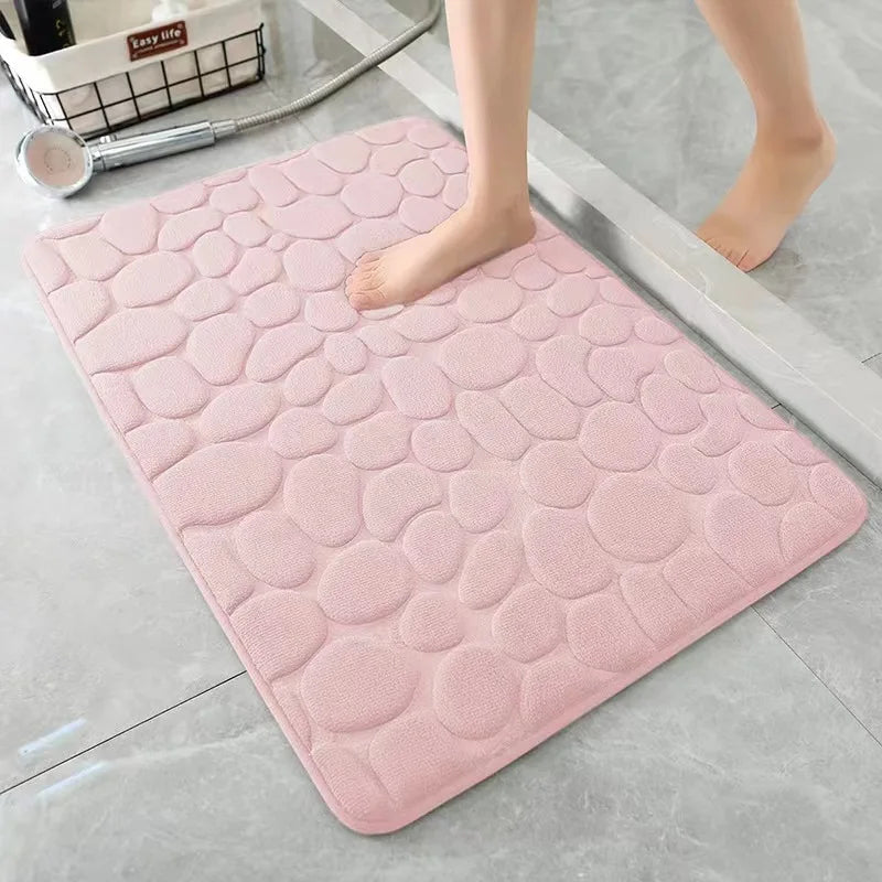 Matte Rutschfeste Teppiche Kopfsteinpflaster Geprägte Bad Bad In Waschbecken Badewanne Seite Boden Memory Foam Dusche Zimmer Fußmatte
