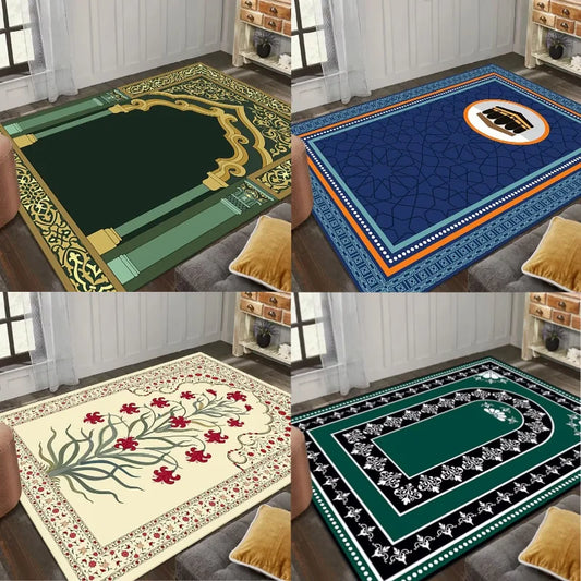 Neue Islam Luxus Gebet Teppiche Verdicken Weiche Muslime Kniende Matten Rutschfeste Arabische Ramadan Anbetung Teppich Pilger Teppich Eid Geschenke
